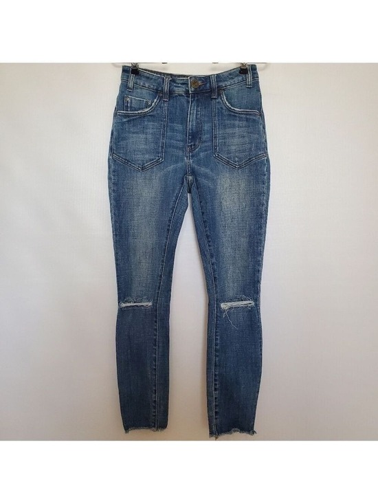 ONE X ONE TEASPOON Denim - ONE X ONE TEASPOON HIGH WAIST FREEBIRD II SKINNEY JEAN DISTRESS BUSTED KNEES 25